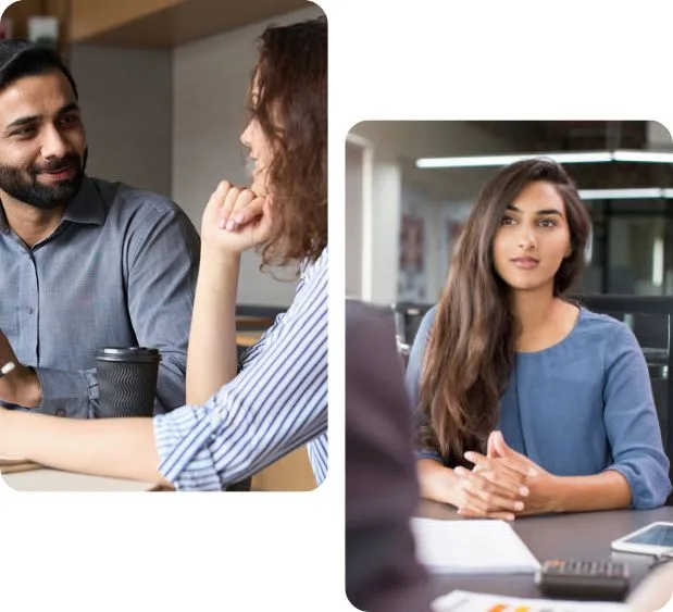 Recruiters meeting candidates